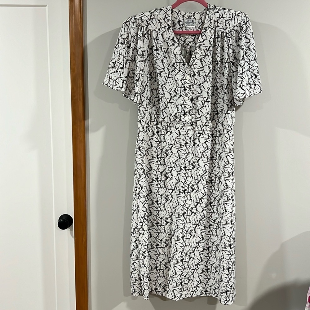 JB TOO - vintage women’s career wear dress, black and white,‎ 14